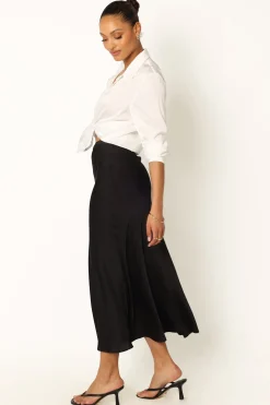 Nellie Satin Midi Skirt