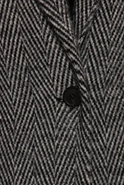 Nicoletta Single Button Herringbone Coat