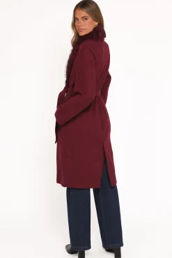 Nina Fur Collar Tie Waist Coat