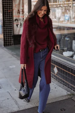 Nina Fur Collar Tie Waist Coat