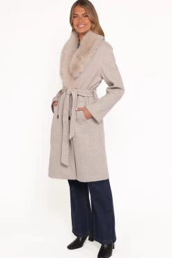 Nina Fur Collar Tie Waist Coat