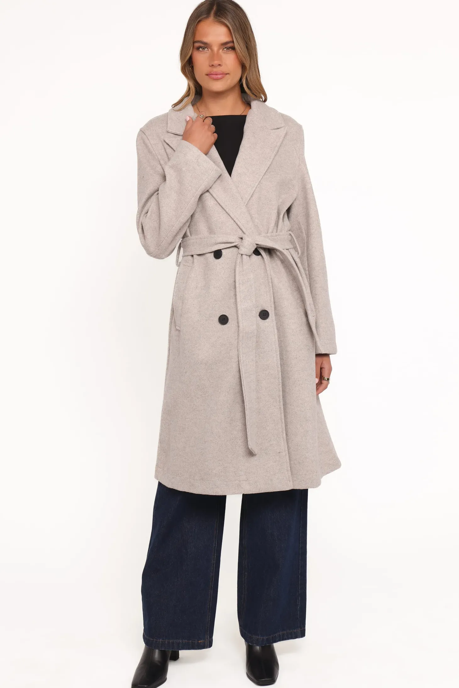 Nina Fur Collar Tie Waist Coat