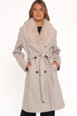 Nina Fur Collar Tie Waist Coat