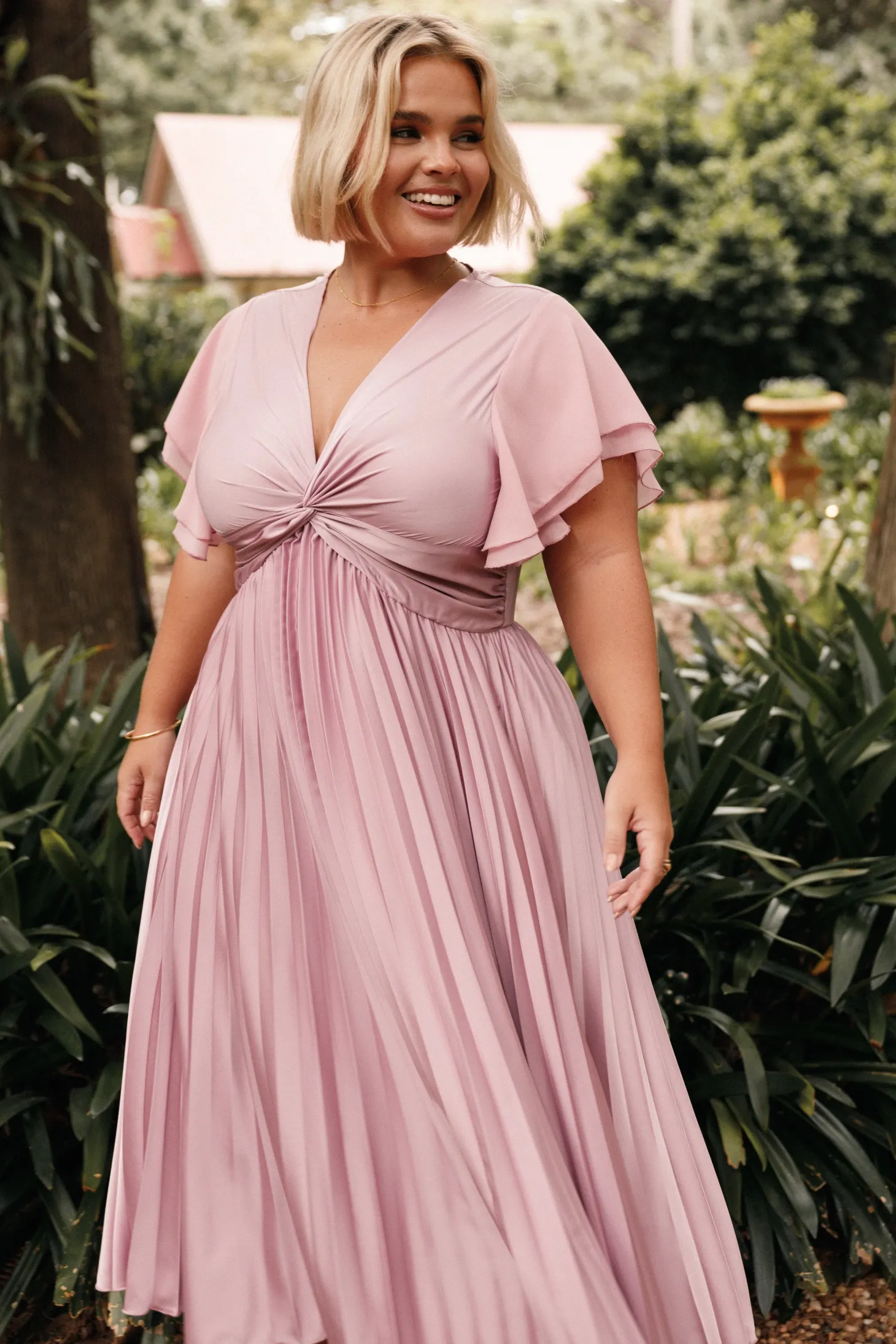 Nova Flutter Sleeve Midi Dress