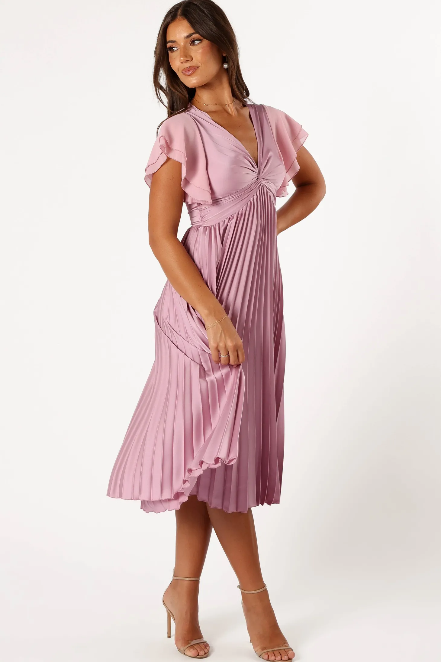 Nova Flutter Sleeve Midi Dress