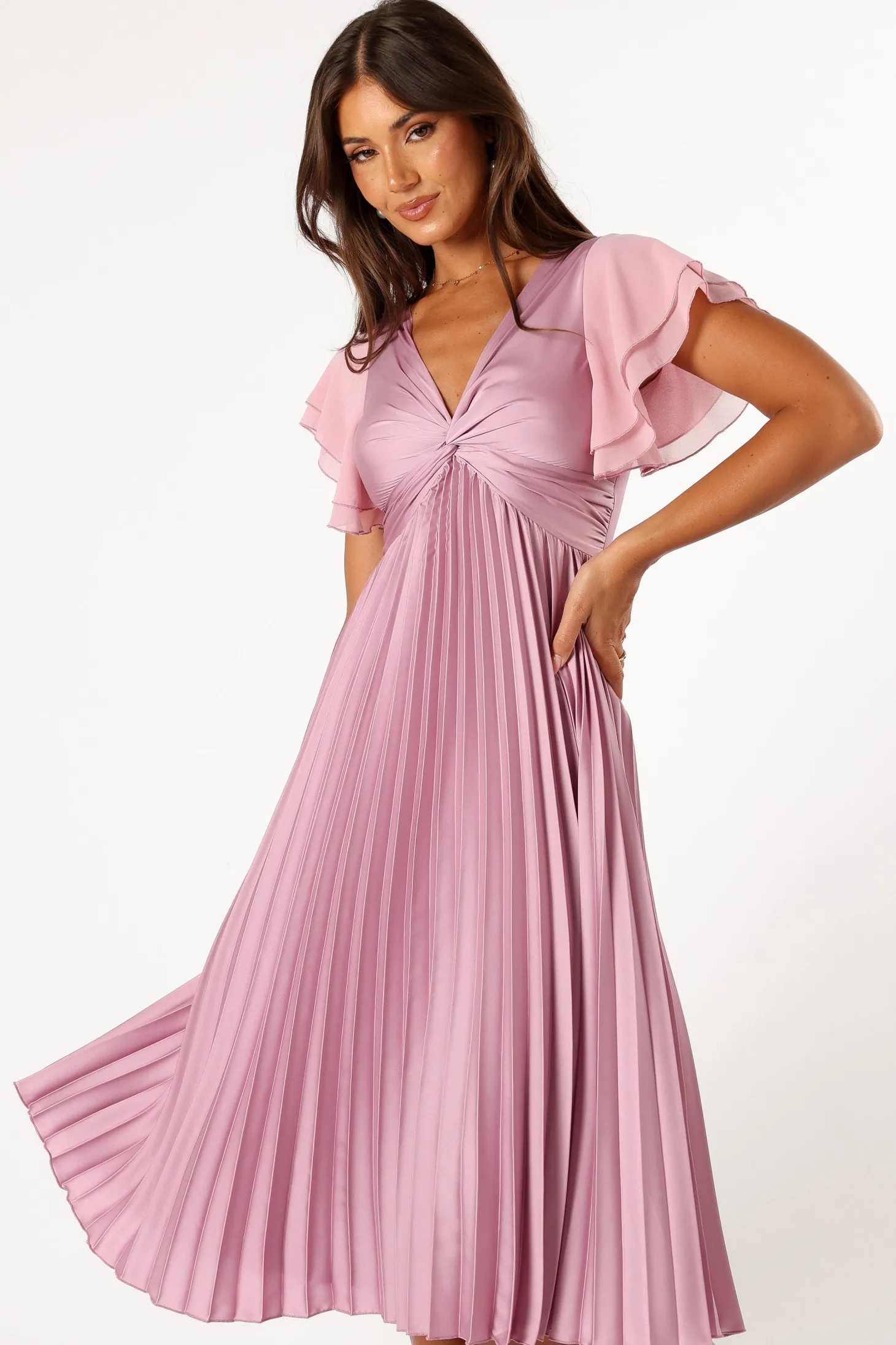Nova Flutter Sleeve Midi Dress