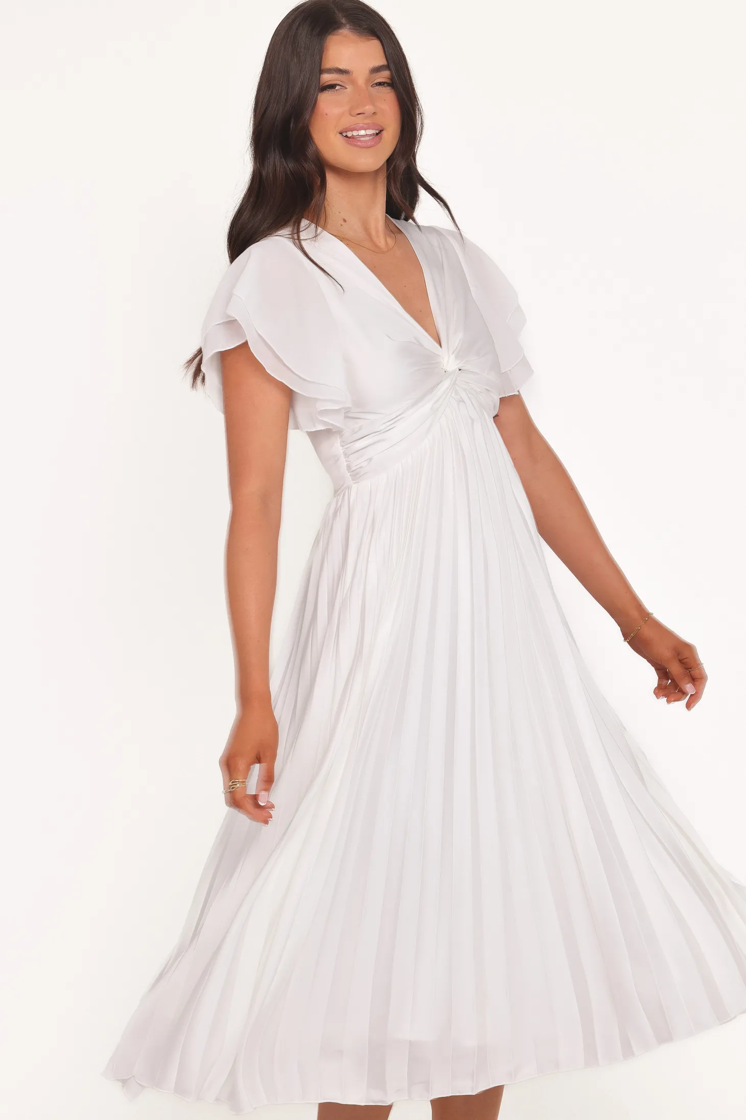 Nova Flutter Sleeve Midi Dress