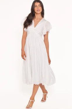Nova Flutter Sleeve Midi Dress
