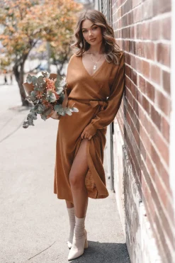 Nova Wrap Knit Midi Dress