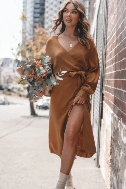 Nova Wrap Knit Midi Dress