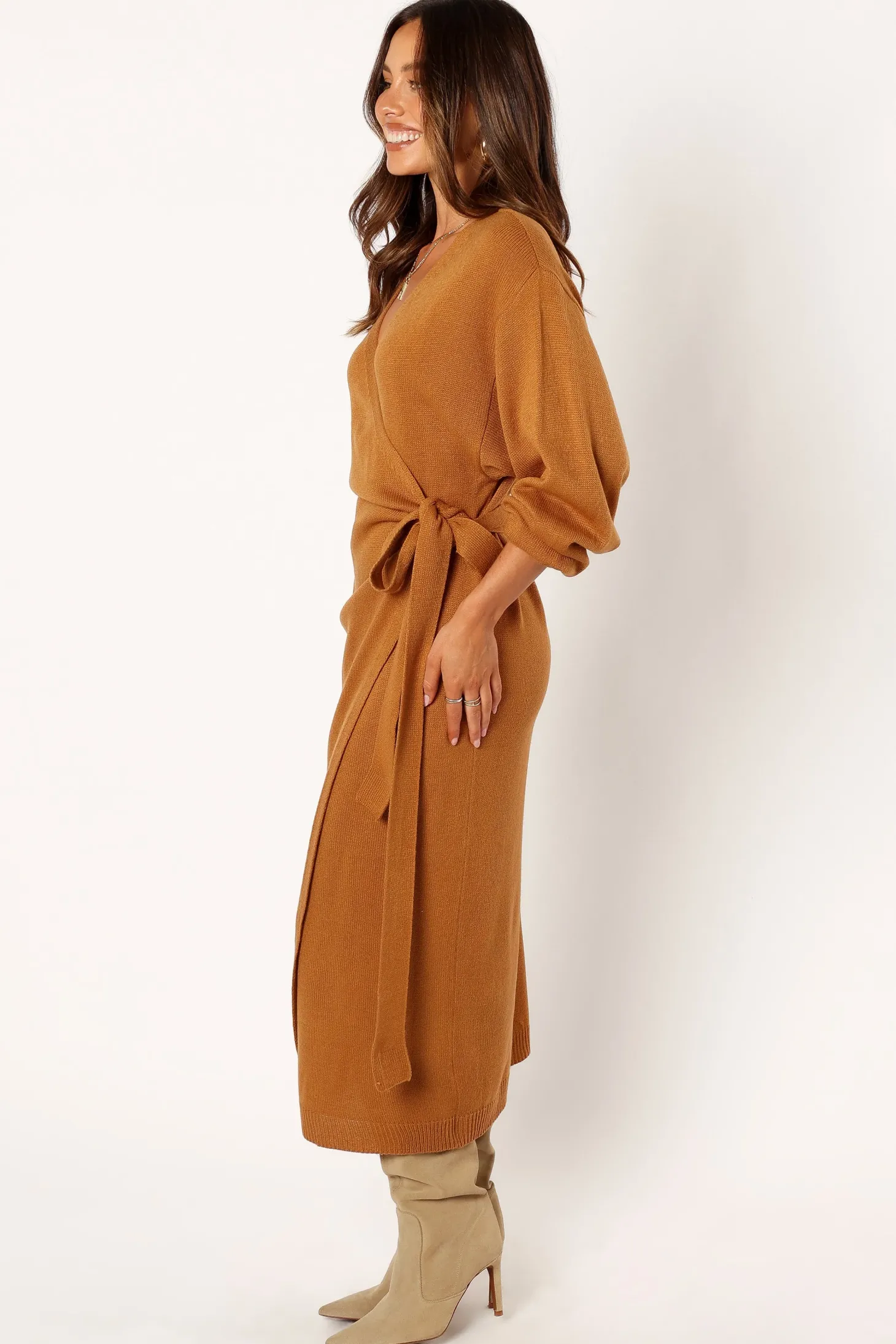 Nova Wrap Knit Midi Dress