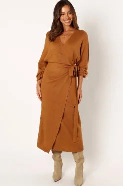 Nova Wrap Knit Midi Dress