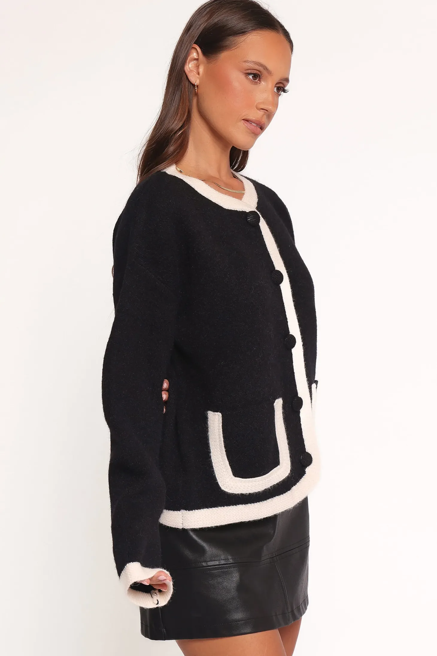 Orabelle Contrast Hem Cardigan