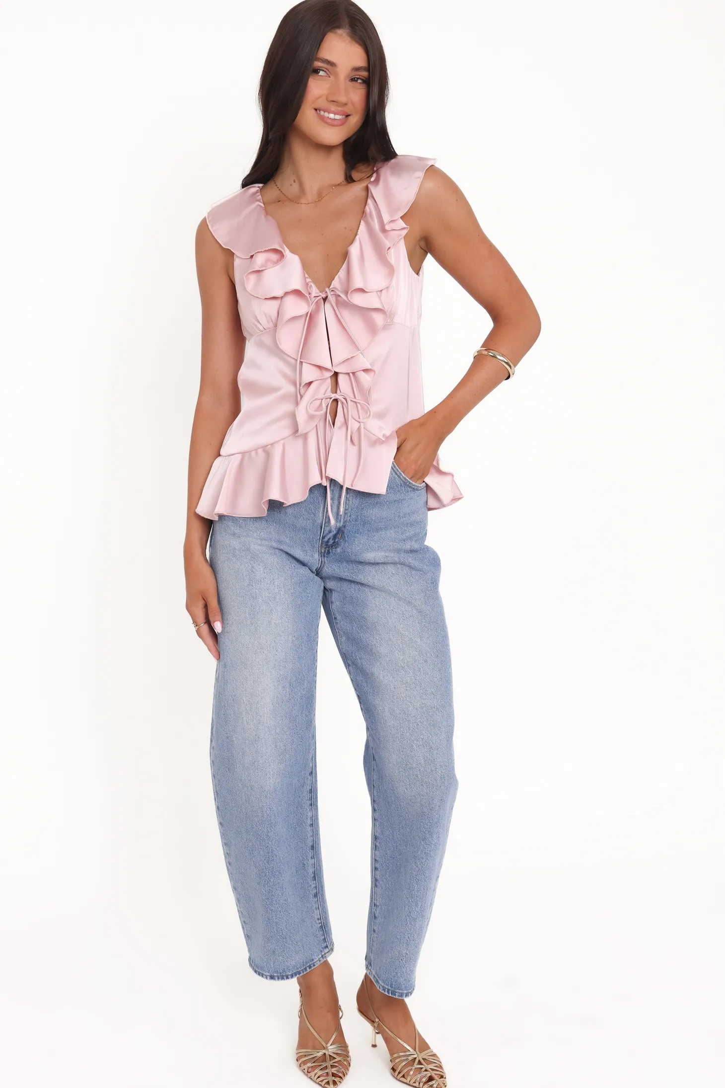 Orelia Ruffle Front Top