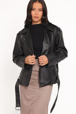 Parsons Oversized Faux Leather Moto Jacket