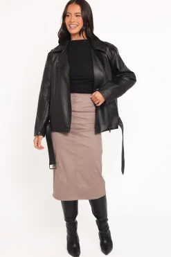 Parsons Oversized Faux Leather Moto Jacket