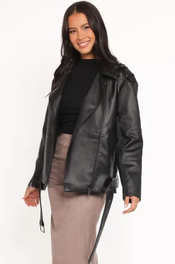 Parsons Oversized Faux Leather Moto Jacket