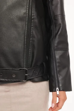 Parsons Oversized Faux Leather Moto Jacket