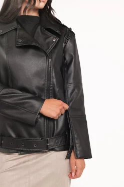 Parsons Oversized Faux Leather Moto Jacket