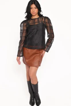 Peony Long Sleeve Sheer Top with Cami