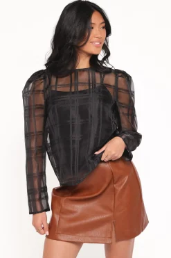 Peony Long Sleeve Sheer Top with Cami