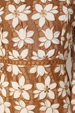 Pierre Long Sleeve Lace Maxi Dress