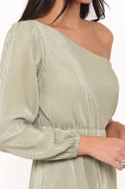 Pontee One Shoulder Pleated Midi Dress