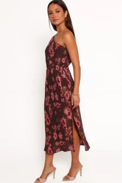 Pontee One Shoulder Pleated Midi Dress