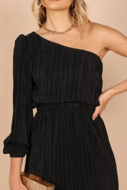 Pontee One Shoulder Pleated Midi Dress