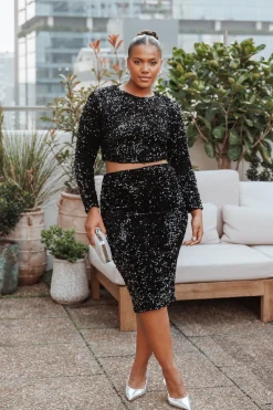 Quinne Cropped Sequin Top