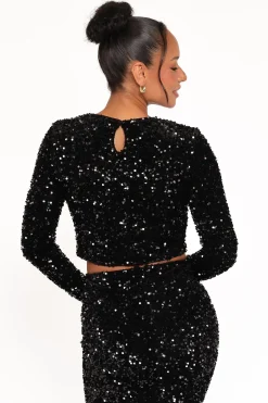 Quinne Cropped Sequin Top