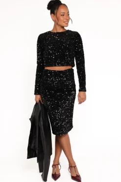 Quinne Cropped Sequin Top
