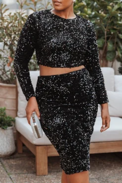 Quinne Cropped Sequin Top