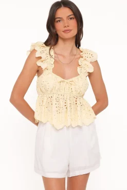 Regina Eyelet Ruffle Top