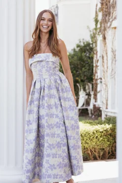 Rhea Strapless Midi Dress