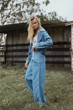 Rosalee Chambray Wide Leg Pant