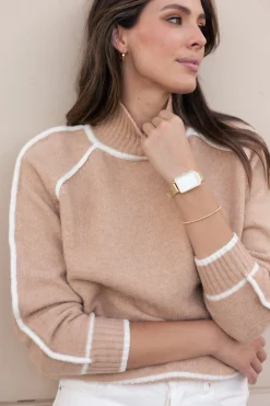 Rylee Contrast Hem Knit Sweater