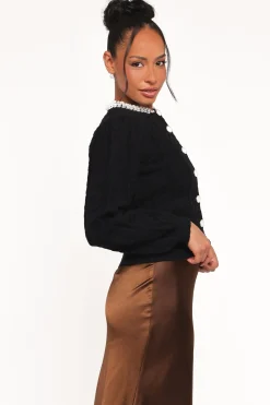 Sheena Rhinestone Collar Holiday Cardigan