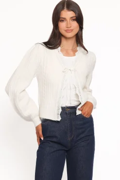 Silvie Lace Front Tie Cardigan