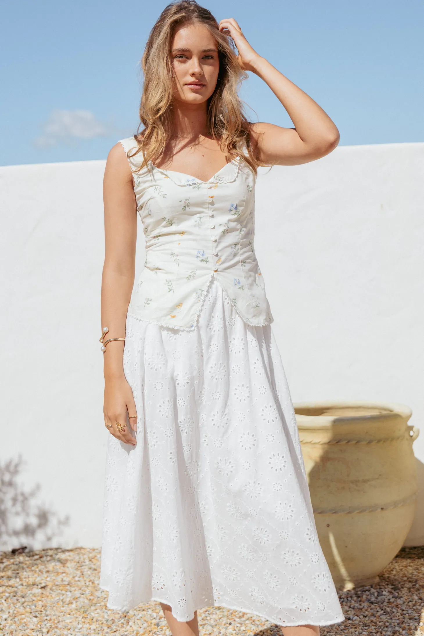 Sinead Eyelet Maxi Skirt