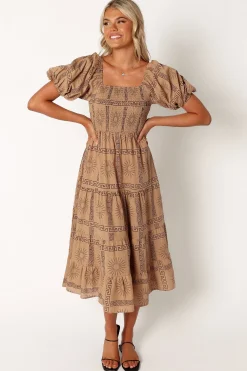 Soliel Puff Sleeve Midi Dress