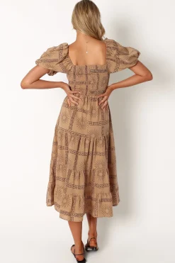 Soliel Puff Sleeve Midi Dress