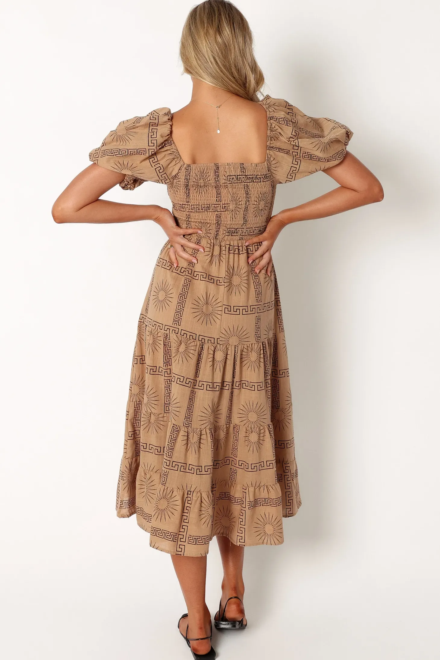Soliel Puff Sleeve Midi Dress