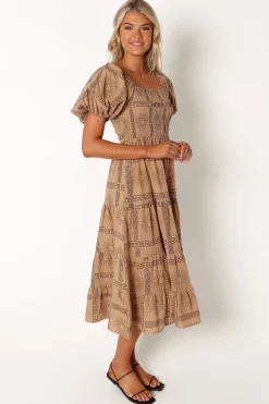 Soliel Puff Sleeve Midi Dress