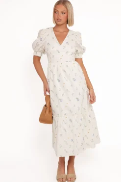 Steele Puff Sleeve Midi Dress
