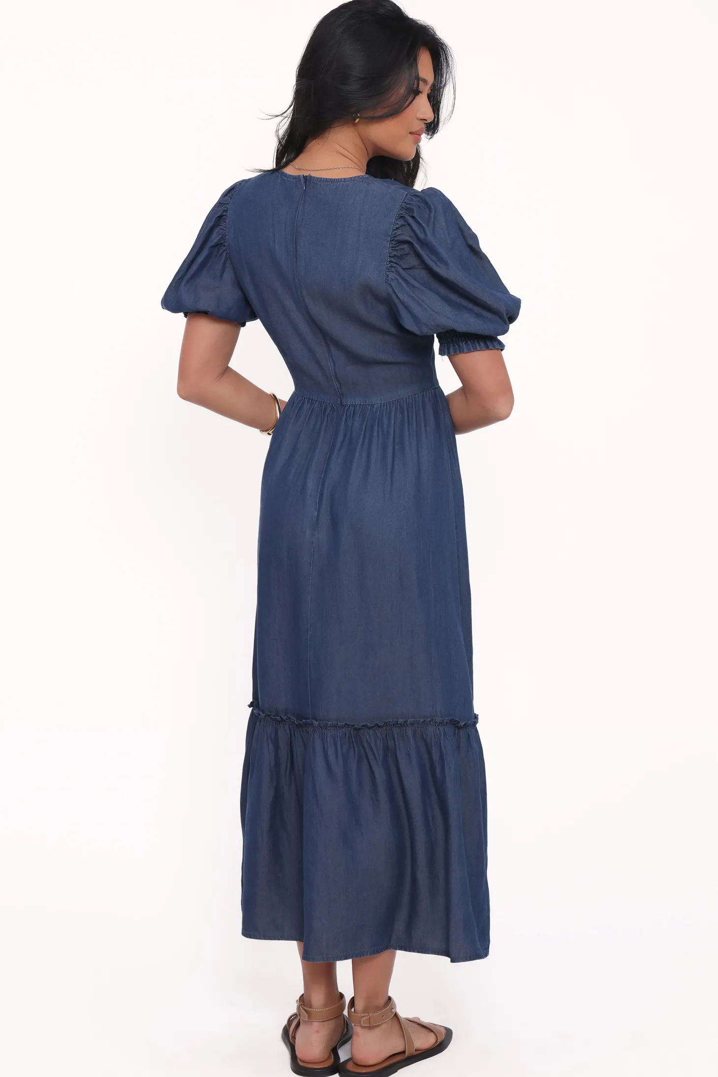 Steele Puff Sleeve Midi Dress