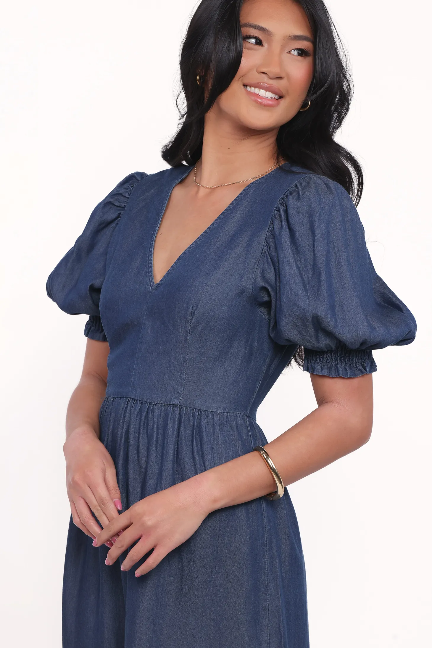 Steele Puff Sleeve Midi Dress