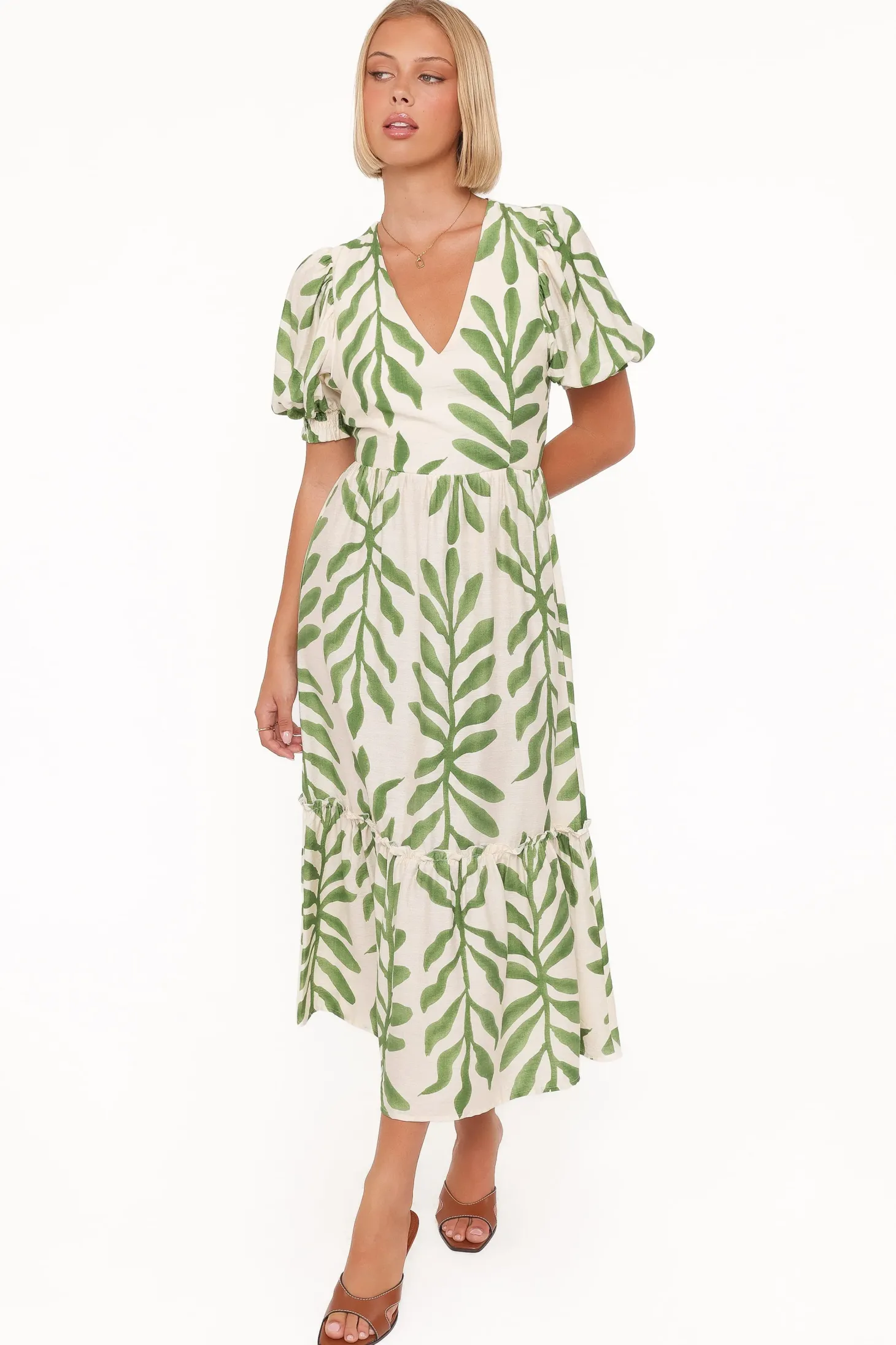 Steele Puff Sleeve Midi Dress