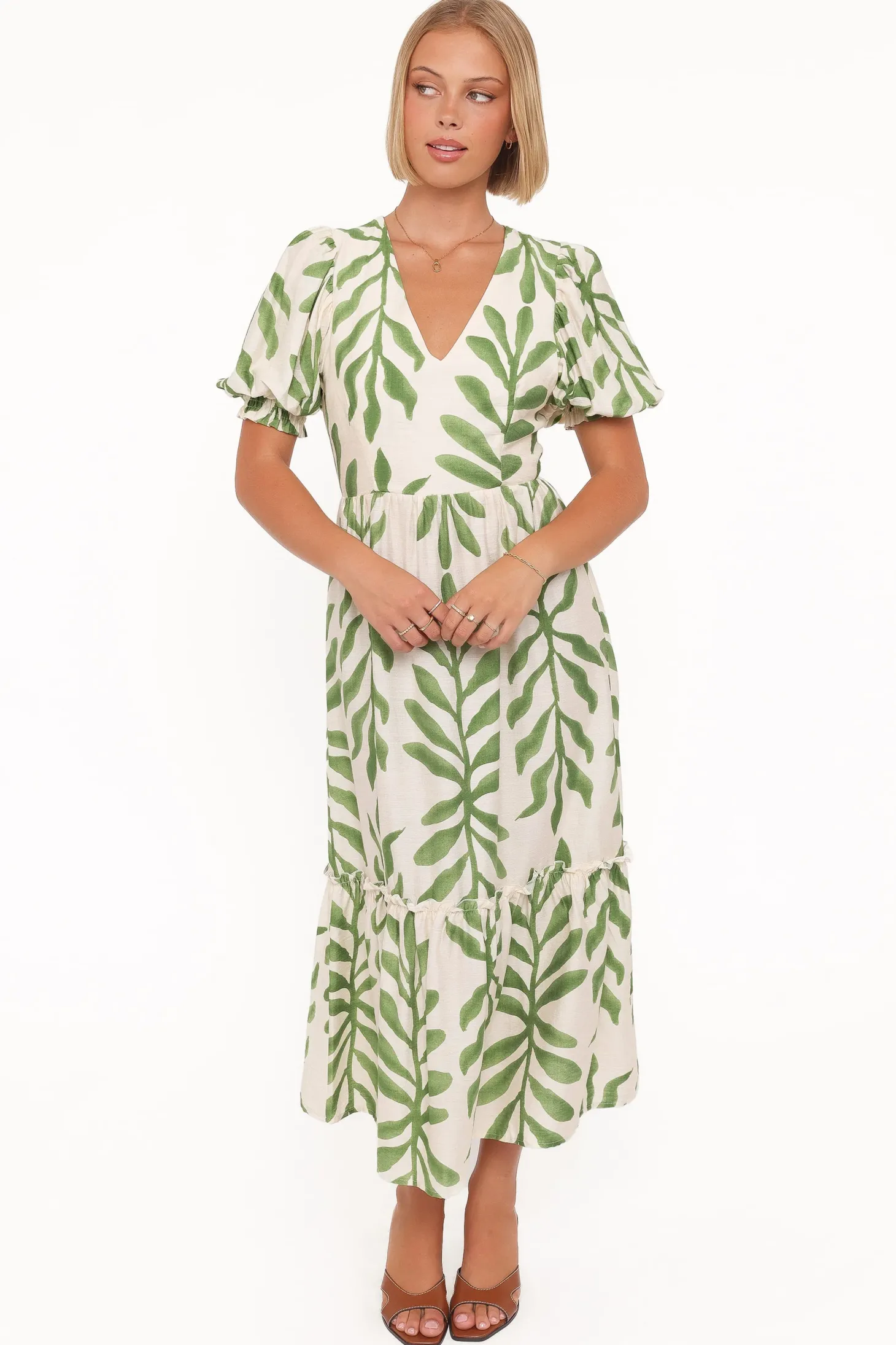 Steele Puff Sleeve Midi Dress