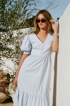 Steele Puff Sleeve Midi Dress